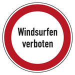 Verbotszeichen Windsurfen verboten