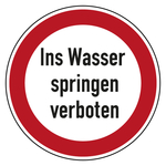 Verbotszeichen Ins Wasser springen verboten