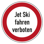 Verbotszeichen Jet Ski fahren verboten