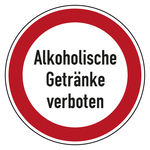 Verbotszeichen Alkoholische Getränke verboten