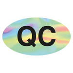 Qualitätskennzeichen Hologramm QC Oval