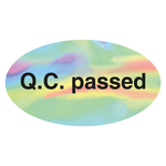 Qualitätskennzeichen Hologramm Q.C. passed Oval