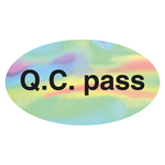 Qualitätskennzeichen Hologramm Q.C. pass Oval