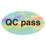 Qualitätskennzeichen Hologramm QC pass Oval