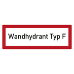 Feuerwehrzeichen Wandhydrant Typ F DIN 4066