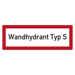 Feuerwehrzeichen Wandhydrant Typ S DIN 4066