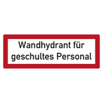 Feuerwehrzeichen Wandhydrant für geschultes Personal DIN 4066