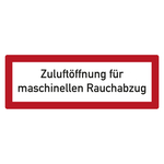 Feuerwehrzeichen Zuluftöffnung für maschinellen Rauchabzug DIN 4066